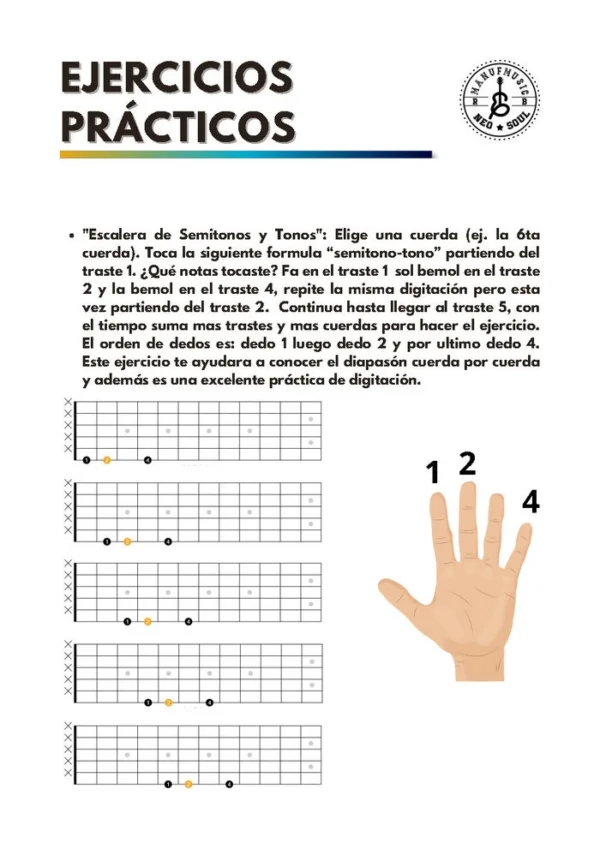Imagen descriptiva de ejercicios prácticos semitonos y tonos