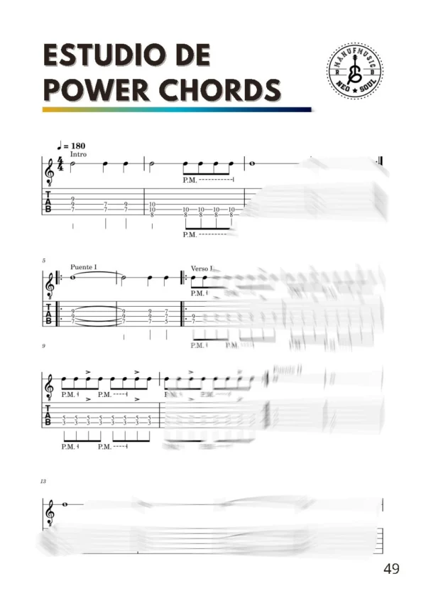 Imagen descriptiva de ejemplo de estudio de power chords