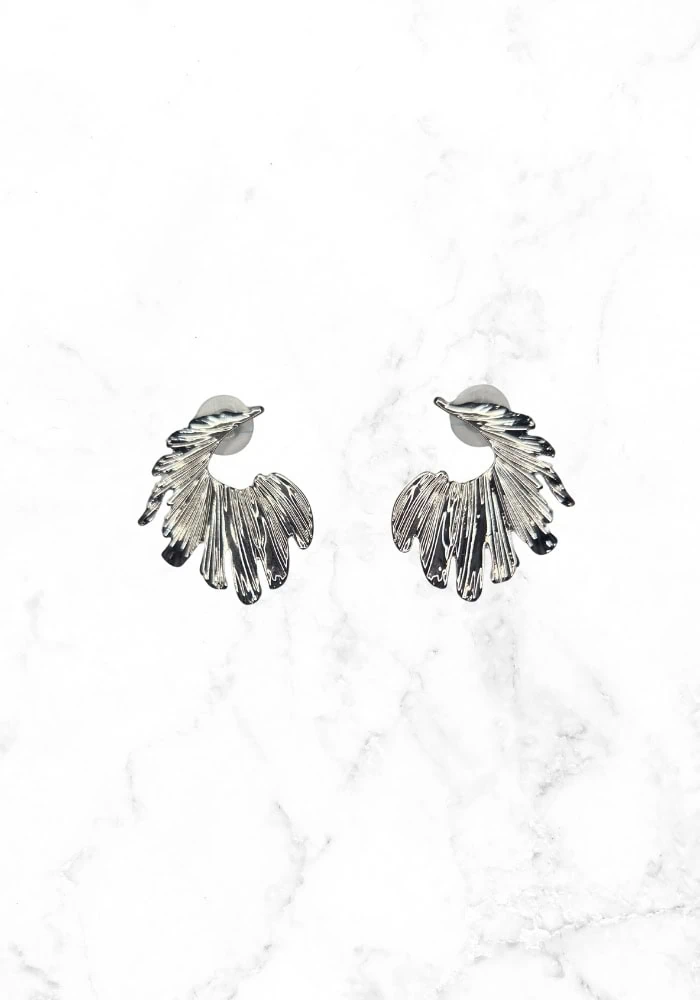 Aritos hoja plateada